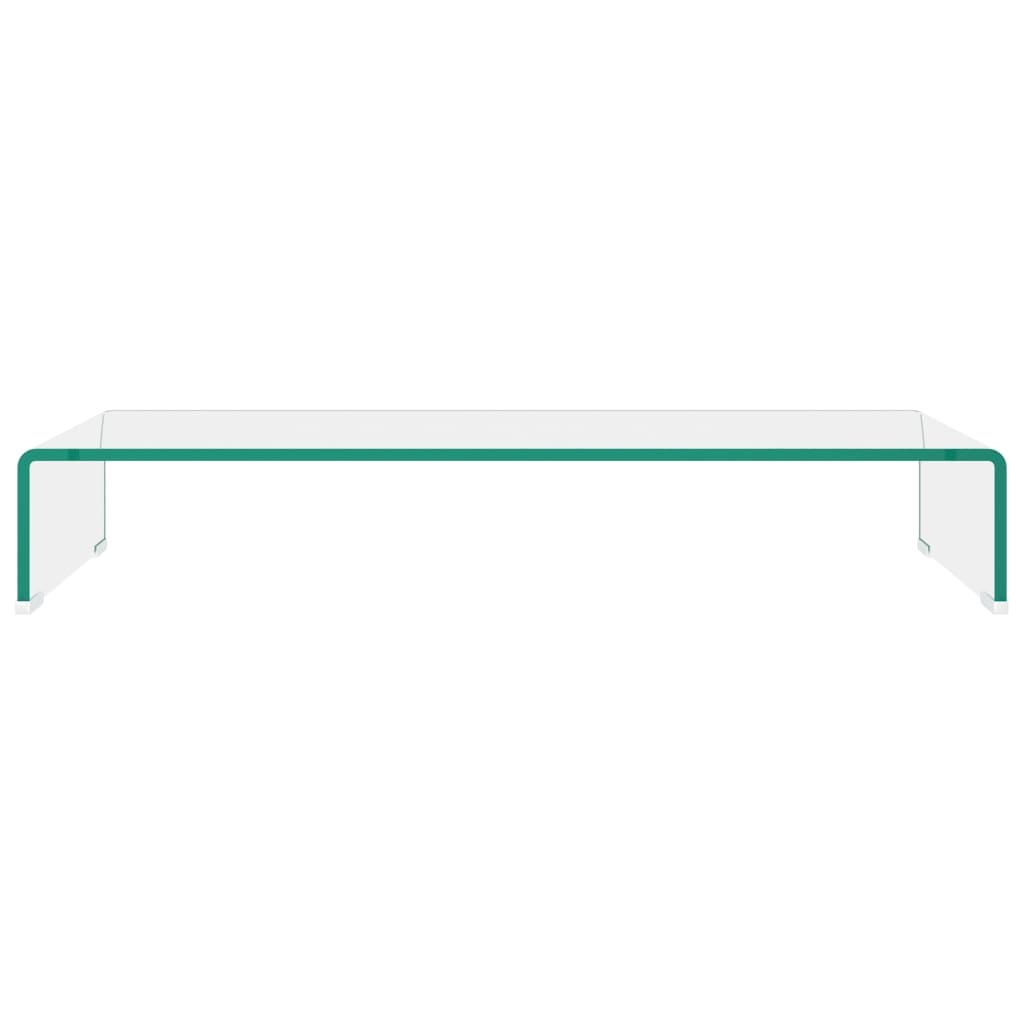vidaXL TV Stand Monitor Riser Clear Glass Laptop Desk Shelf Desktop Stand