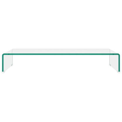 vidaXL TV Stand Monitor Riser Clear Glass Laptop Desk Shelf Desktop Stand
