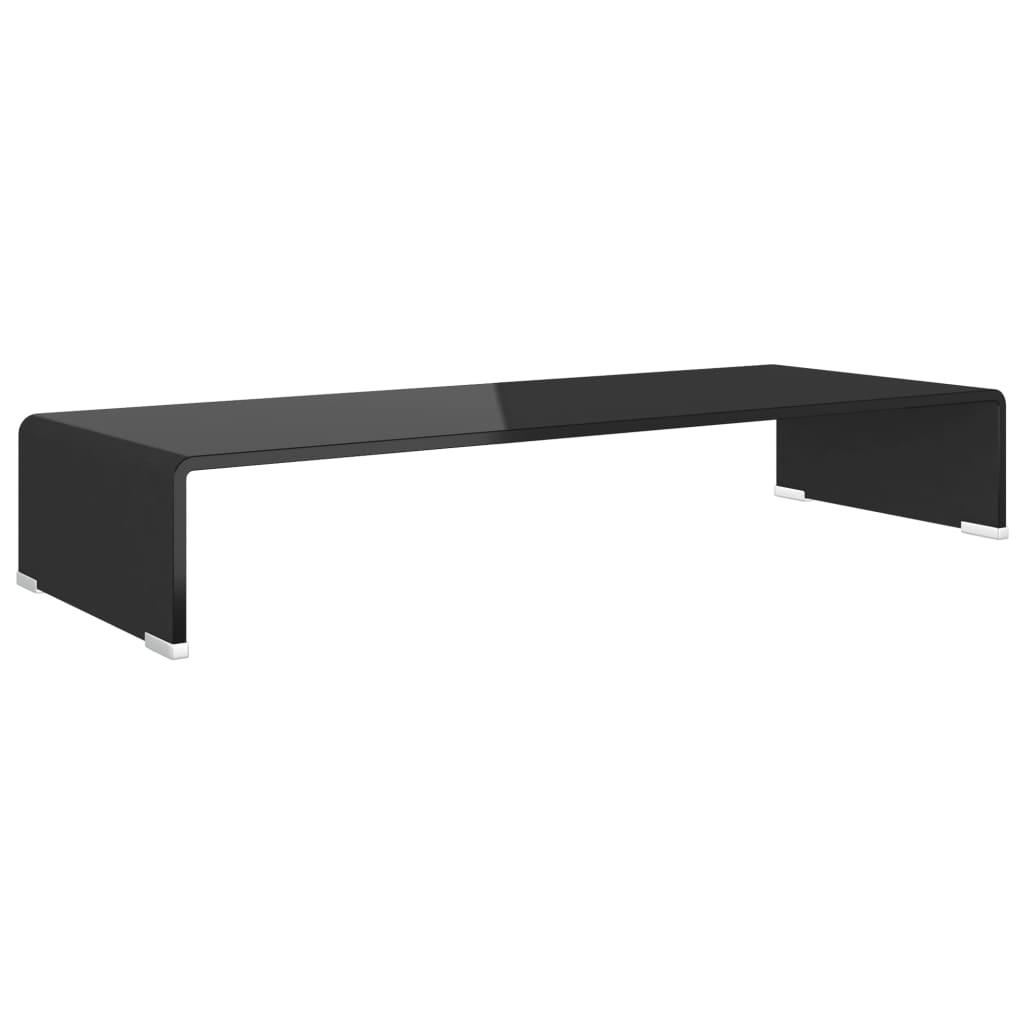 vidaXL TV Stand Monitor Riser Clear Glass Laptop Desk Shelf Desktop Stand