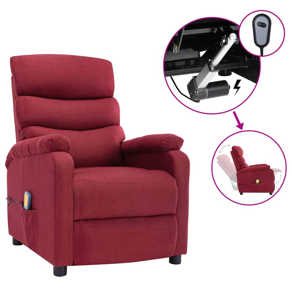 vidaXL Massage Chair Electric Massaging Recliner Chair for Elderly Fabric
