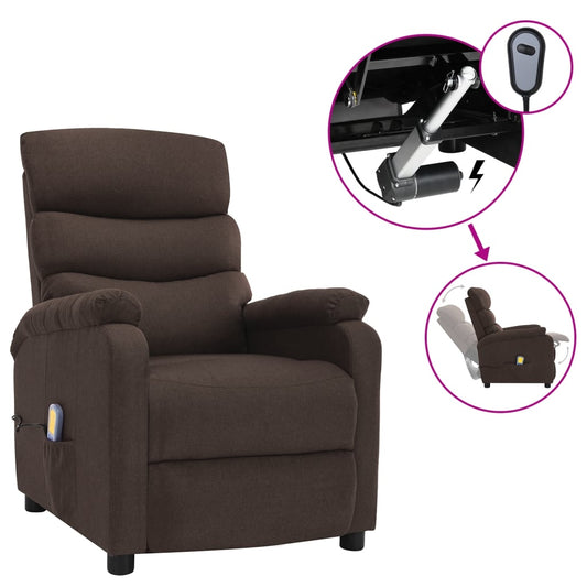 vidaXL Massage Chair Electric Massaging Recliner Chair for Elderly Fabric