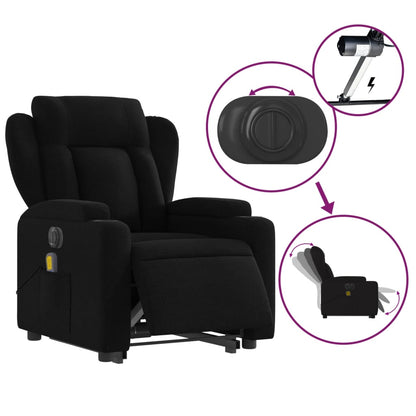 vidaXL Electric Stand up Massage Recliner Chair Black Fabric