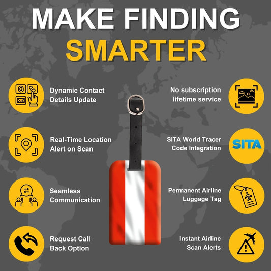 Smart Bag Security Tag - Austria Flag [Pack 2]