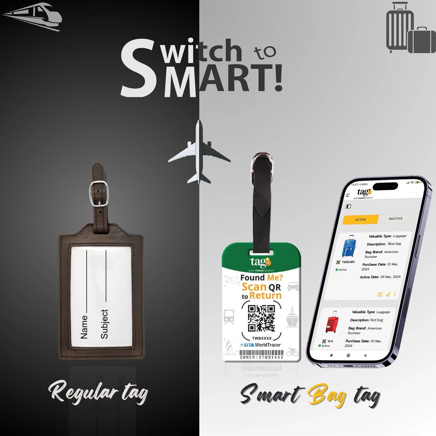 Smart Bag Security Tag - UAE Flag [Pack 2]