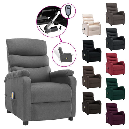 vidaXL Massage Chair Electric Massaging Recliner Chair for Elderly Fabric
